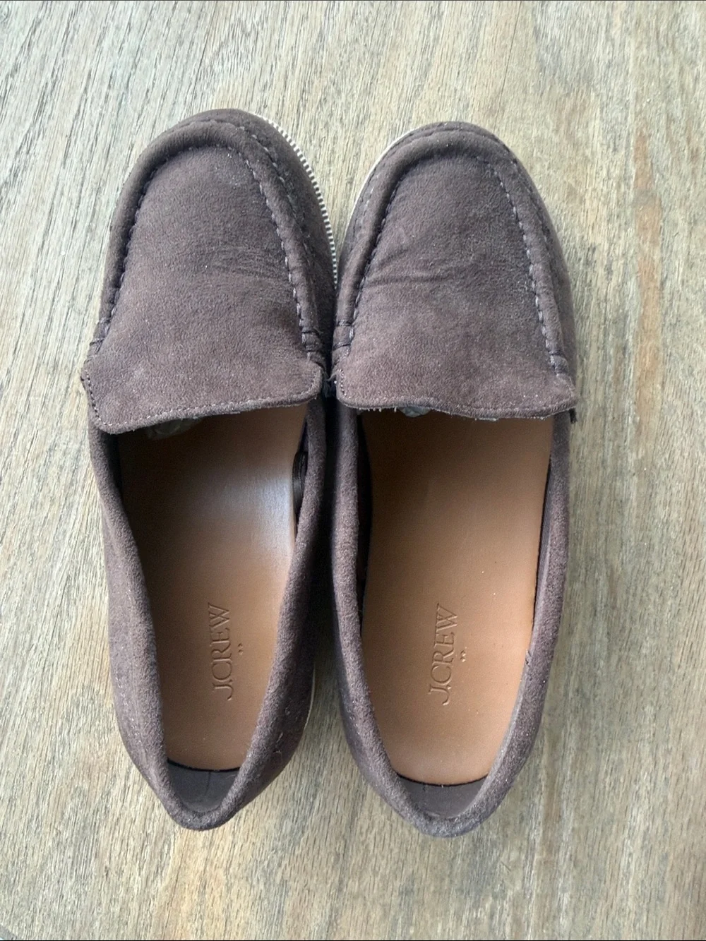 J. Crew Boys Dark Brown Suede Loafers size 2